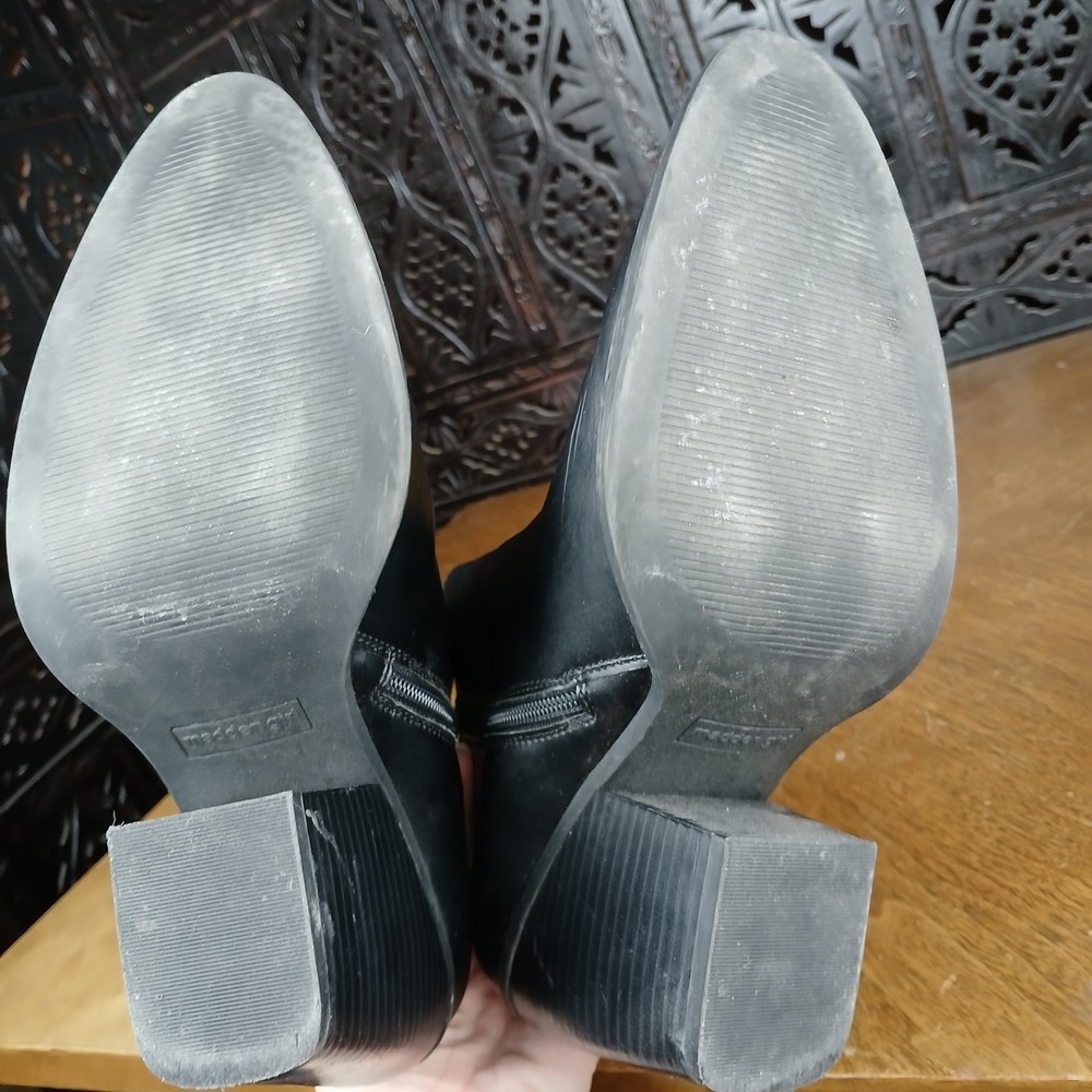 Madden Girl Boots Women 9.5 M Klick Black Ankle Booties Chunky Block Heel *READ* - Picture 5 of 9